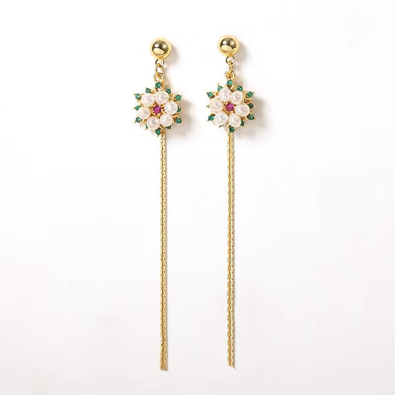 Genuine Freshwater Pearl Flower Earrings