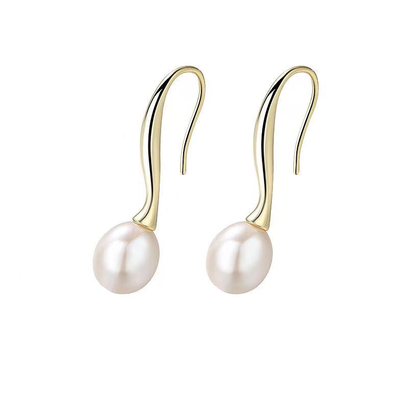 Genuine Freshwater Pearl Solid S925 Silver Sea's Eye Earrings