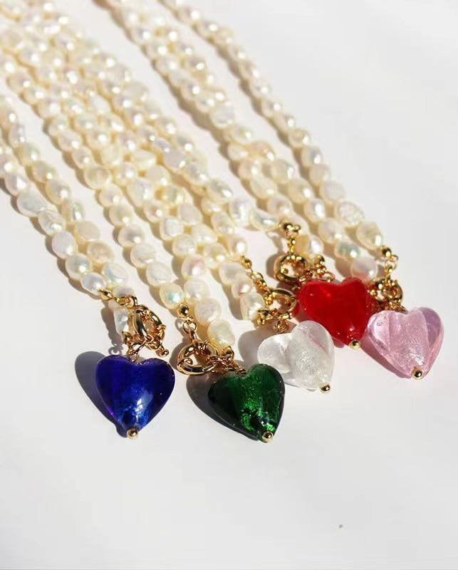 Genuine Freshwater Pearl Full Heart Necklace