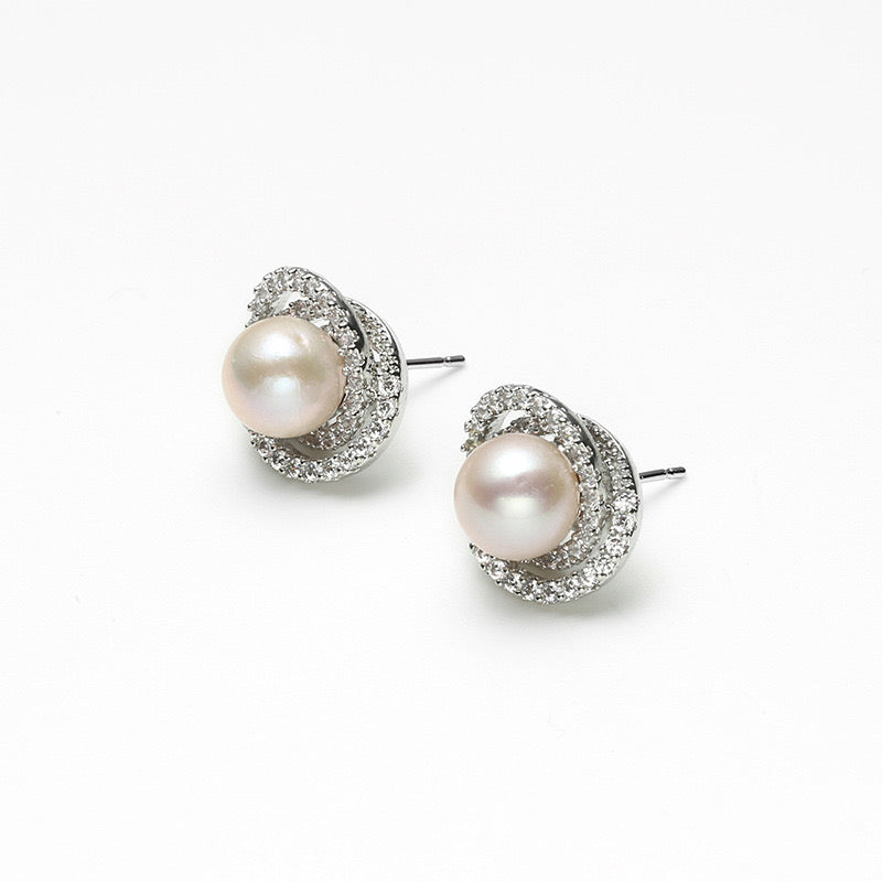 Genuine Freshwater Pearl Solid S925 Silver Cherish Earrings