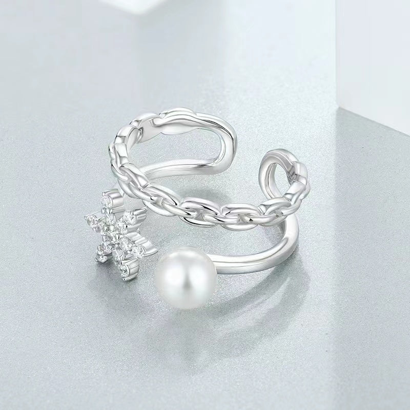 Genuine Freshwater Pearl Star Wish Ring