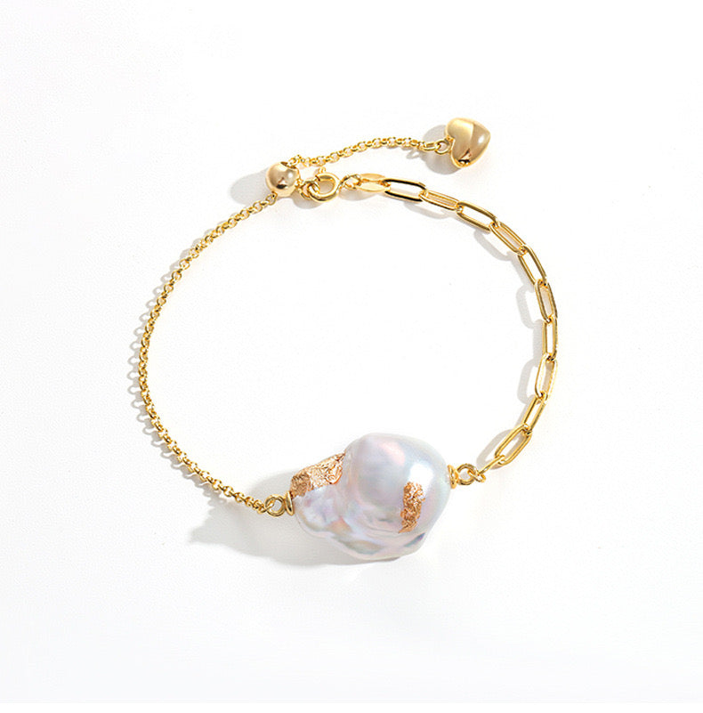 Genuine Baroque Pearl Golden Moment Bracelet