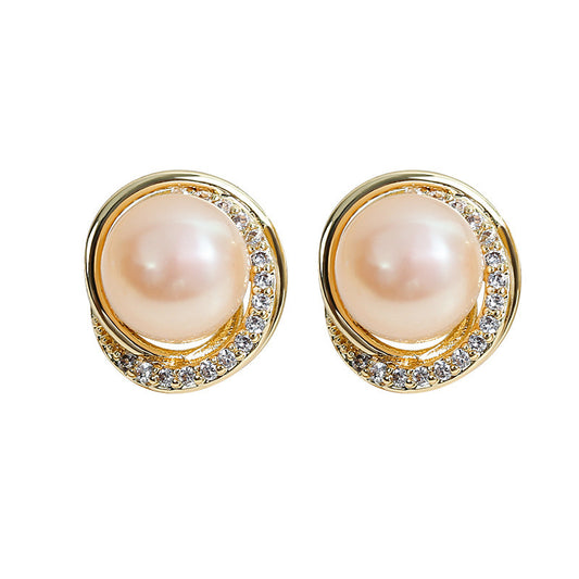 Genuine Freshwater Pearl Peach Earrings