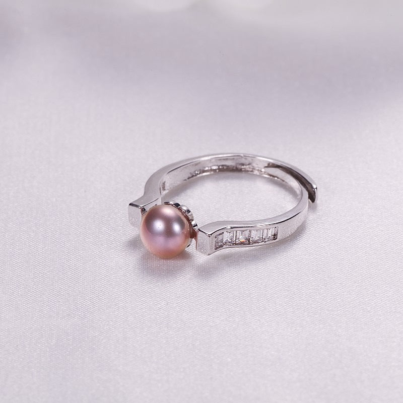 Brass Plated with 18K Gold Genuine Freshwater Pearl Ursula Ring