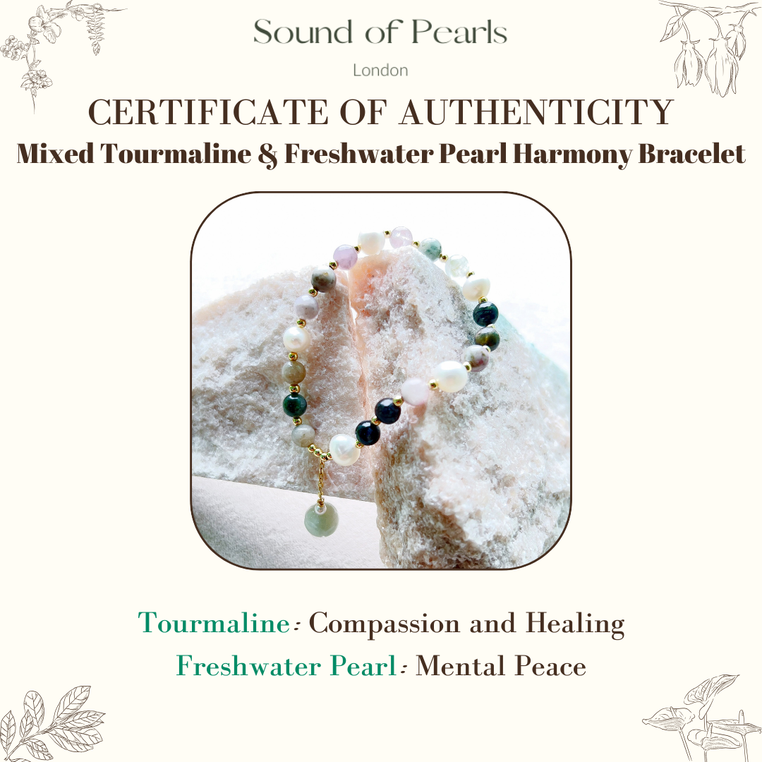 Mixed Tourmaline 8 Freshwater Pearl Harmony Bracelet