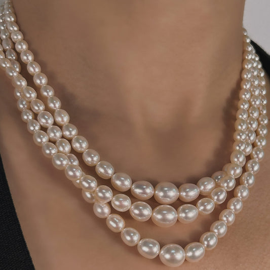 Genuine Freshwater Baroque Pearl Trinity Necklace