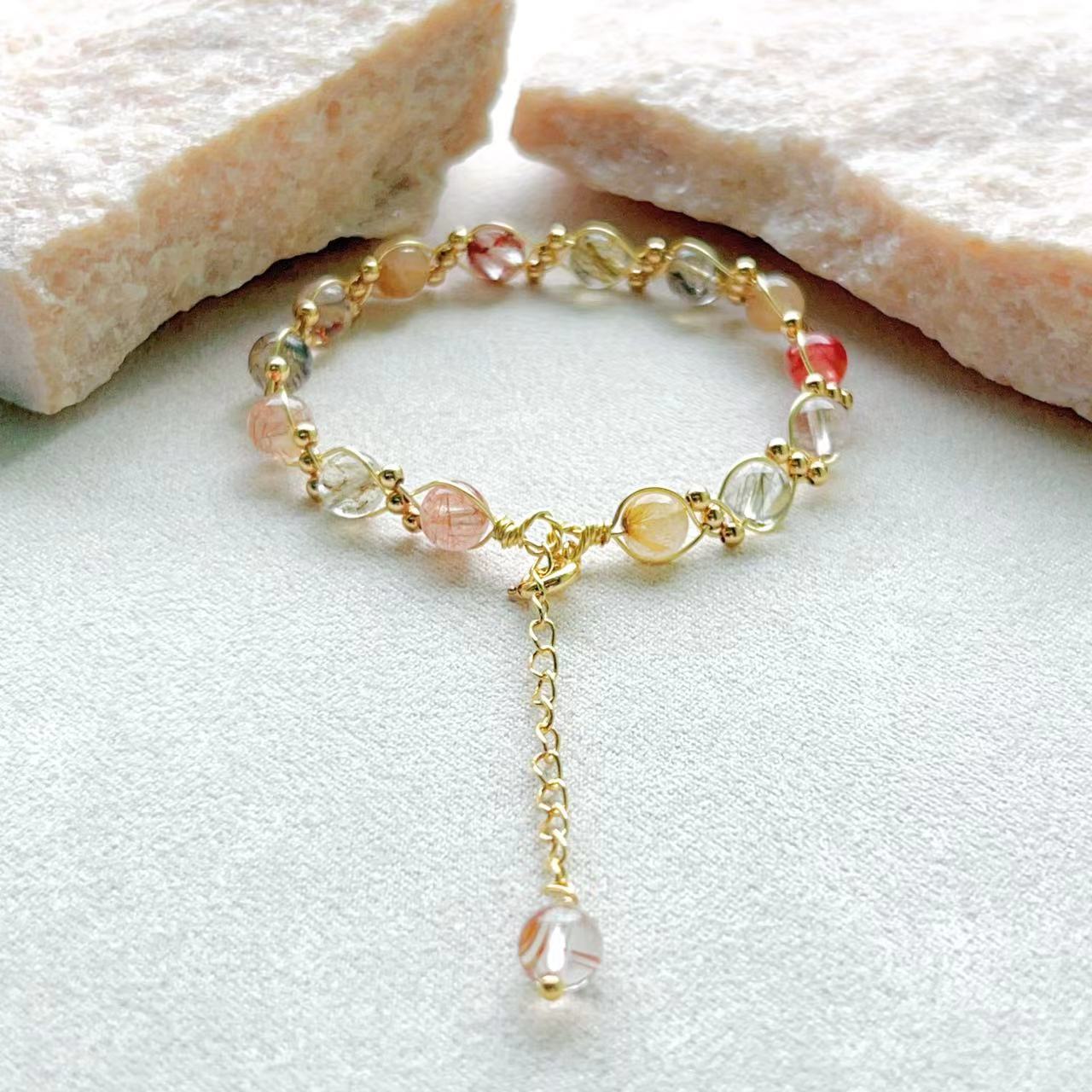 Mixed Rutilated Quartz Balance Bracelet