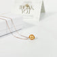 Solid 18K Gold Genuine Golden Southsea 11-12mm Pearl  Floating Candy Necklace