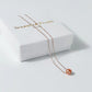 Solid 18K Gold Genuine Freshwater Pearl Floating Candy Peach Necklace