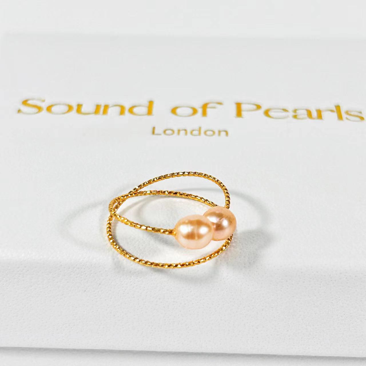 Genuine Freshwater Pearl 18K Gold Filled Surrounding Stars Ring
