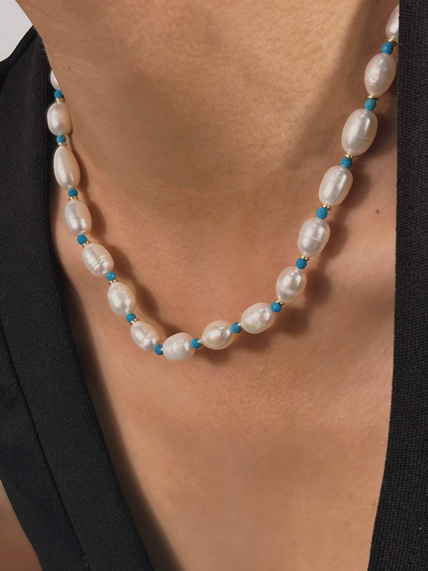 Genuine Freshwater Pearl Blue Wish Necklace