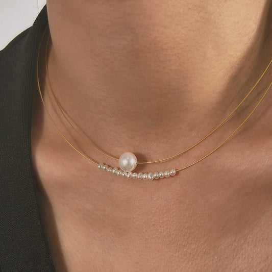 Genuine Freshwater Pearl Double Layer Necklace