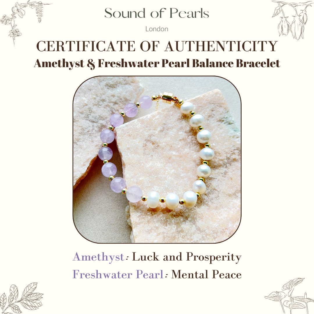 Amethyst & Freshwater Pearl Balance Bracelet