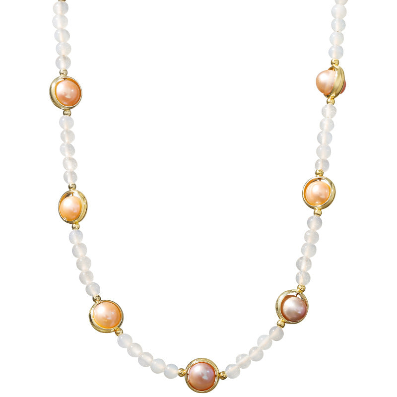 Genuine Freshwater Pearl Saturn Necklace