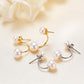 Brass Plated with 18K Gold  Genuine Freshwater Pearl Alberta Earrings