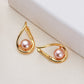 Brass Plated with 18K Gold Genuine Freshwater Pearl Eve Earrings
