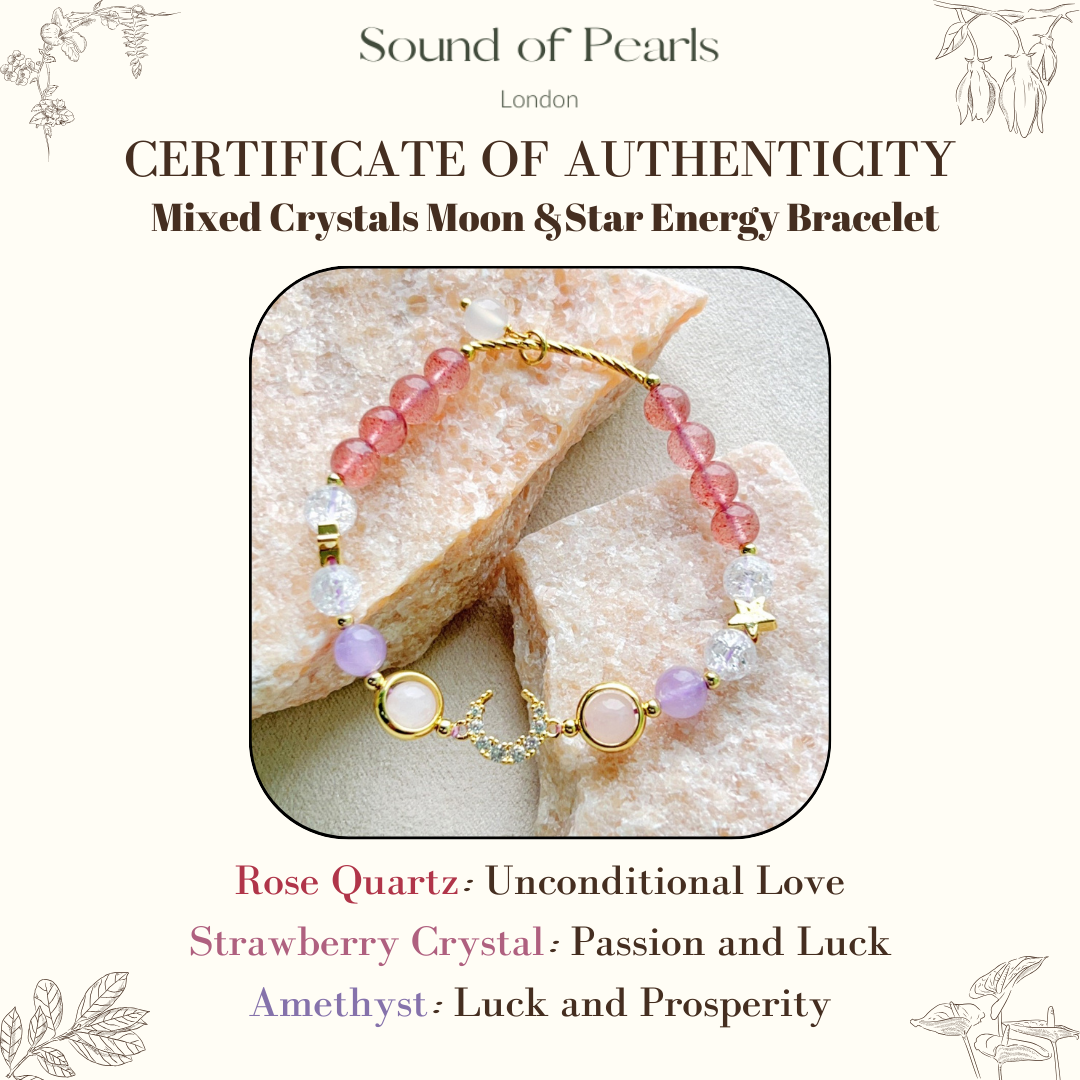 Mixed Crystals Moon &Star Energy Bracelet