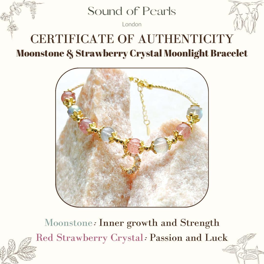 Moonstone & Strawberry Crystal Moonlight Bracelet