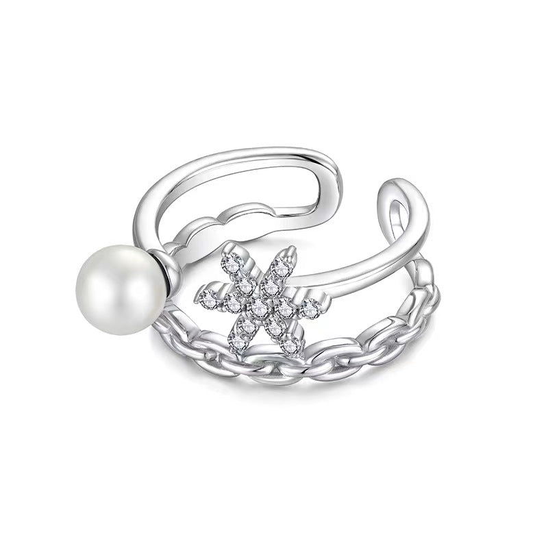 Genuine Freshwater Pearl Star Wish Ring