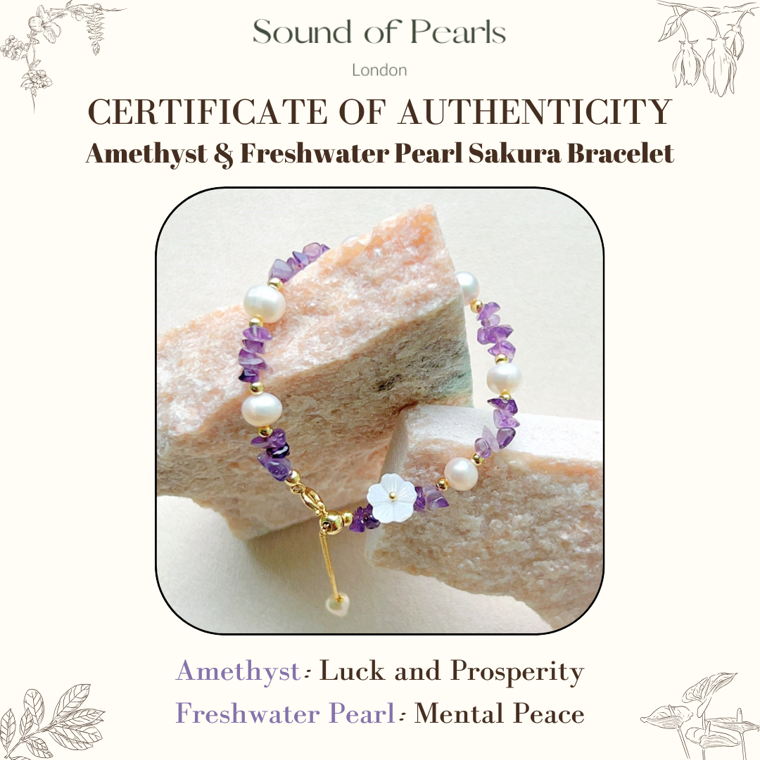 Amethyst & Freshwater Pearl Sakura Bracelet