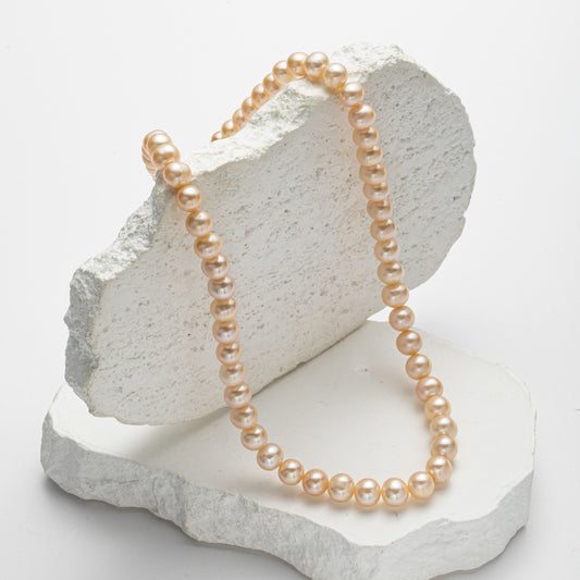 Genuine Freshwater Pearl Classic Peach Pearl Necklace