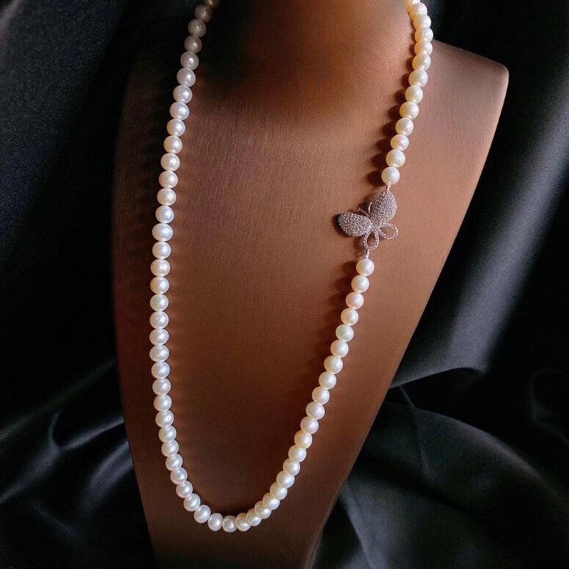 Genuine Freshwater Pearl Butterfly Necklace