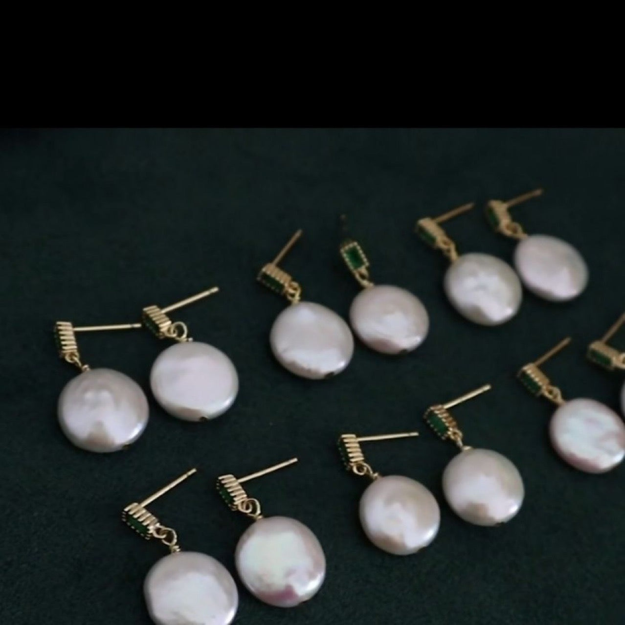 Electroplating 18K Gold Genuine Baroque Pearl Enid Earrings