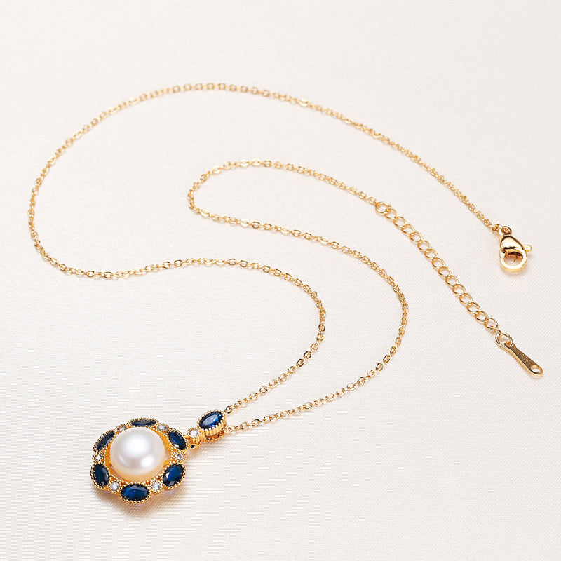 Brass Plated with 18K Gold Genuine Freshwater Pearl Jessie Set