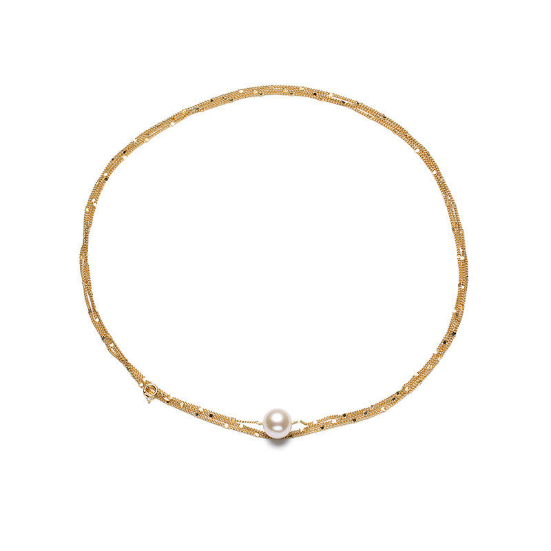 Genuine Freshwater Pearl Golden Layers Necklace