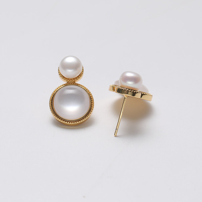 Genuine Freshwater Pearl Solid S925 Silver Holy Lake Earrings