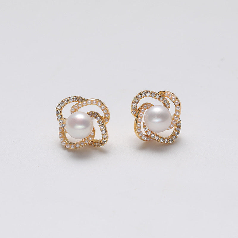 Genuine Freshwater Pearl Solid S925 Silver Greta Earrings