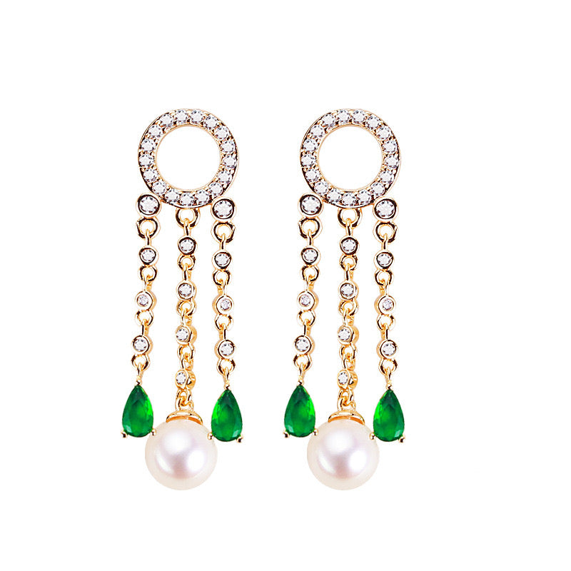 Brass Plated with 18K Gold Genuine Freshwater Pearl Odelette Earrings