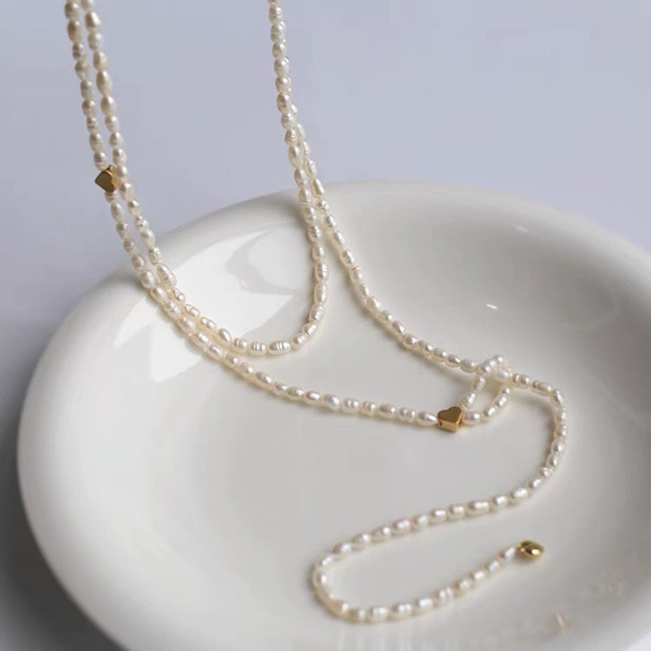 Electroplating 18K Gold Genuine Freshwater Pearl Golden Fade Necklace
