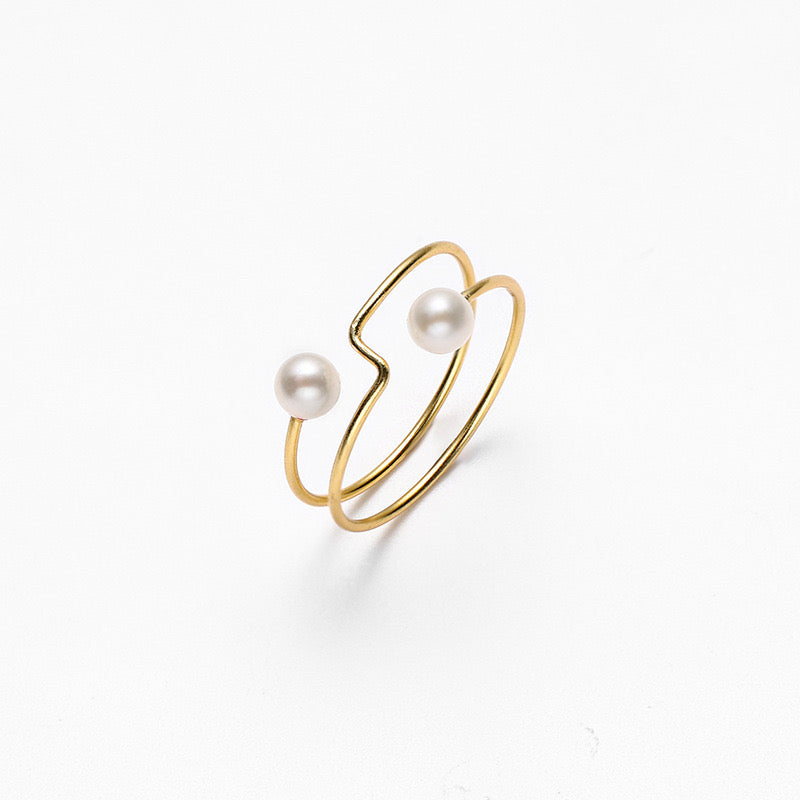 Genuine Freshwater Pearl Maze Ring