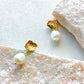 Genuine Freshwater Baroque Pearl Gold Flap Earrings