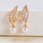Brass Plated with 18K Gold Genuine Freshwater Pearl Maxine Earrings