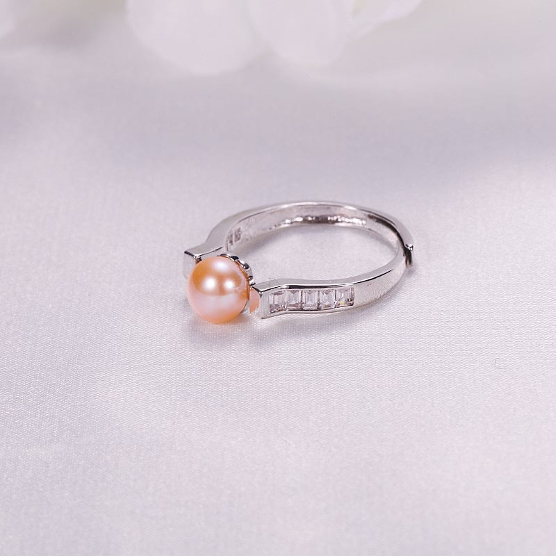 Brass Plated with 18K Gold Genuine Freshwater Pearl Ursula Ring