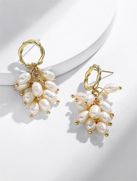 Genuine Freshwater Pearl Flower Whisper Earrings