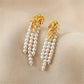 Genuine Freshwater Pearl Solid S925 Silver Autumn Leaves Earrings