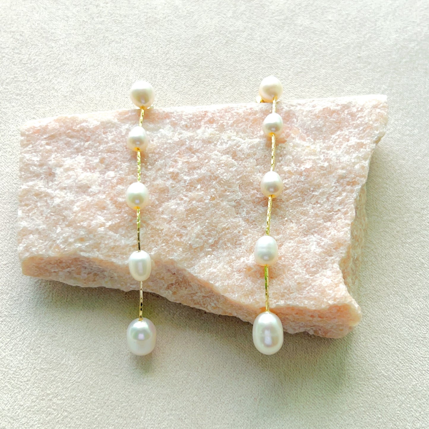 Genuine Freshwater Pearls Morning Tear Earrings