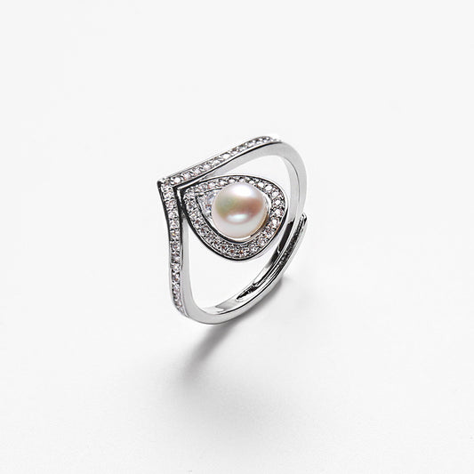 Genuine Freshwater Pearl Crown Ring