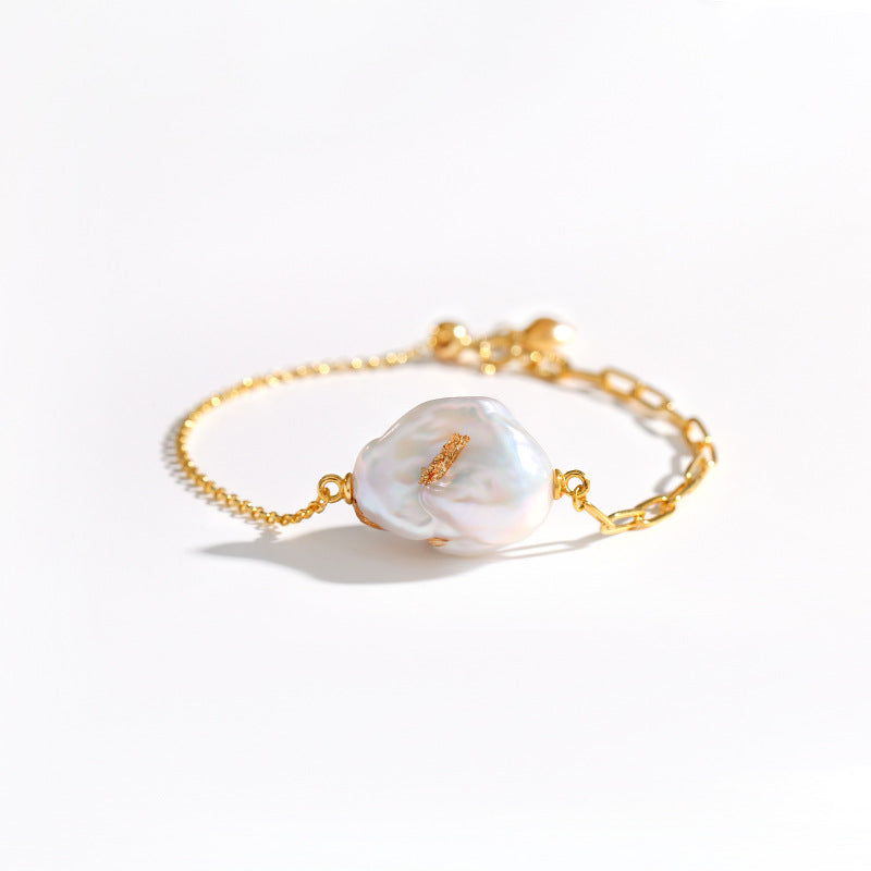 Genuine Baroque Pearl Golden Moment Bracelet