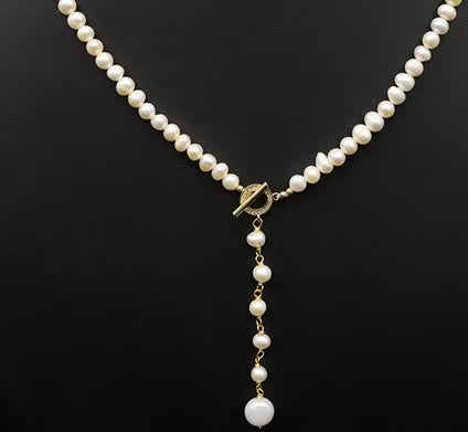 Genuine Freshwater Pearl Éblouissant Elf Tail Necklace