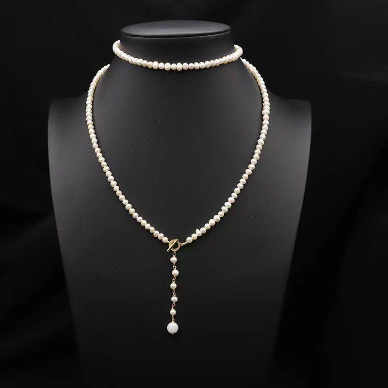 Genuine Freshwater Pearl Éblouissant Elf Tail Necklace