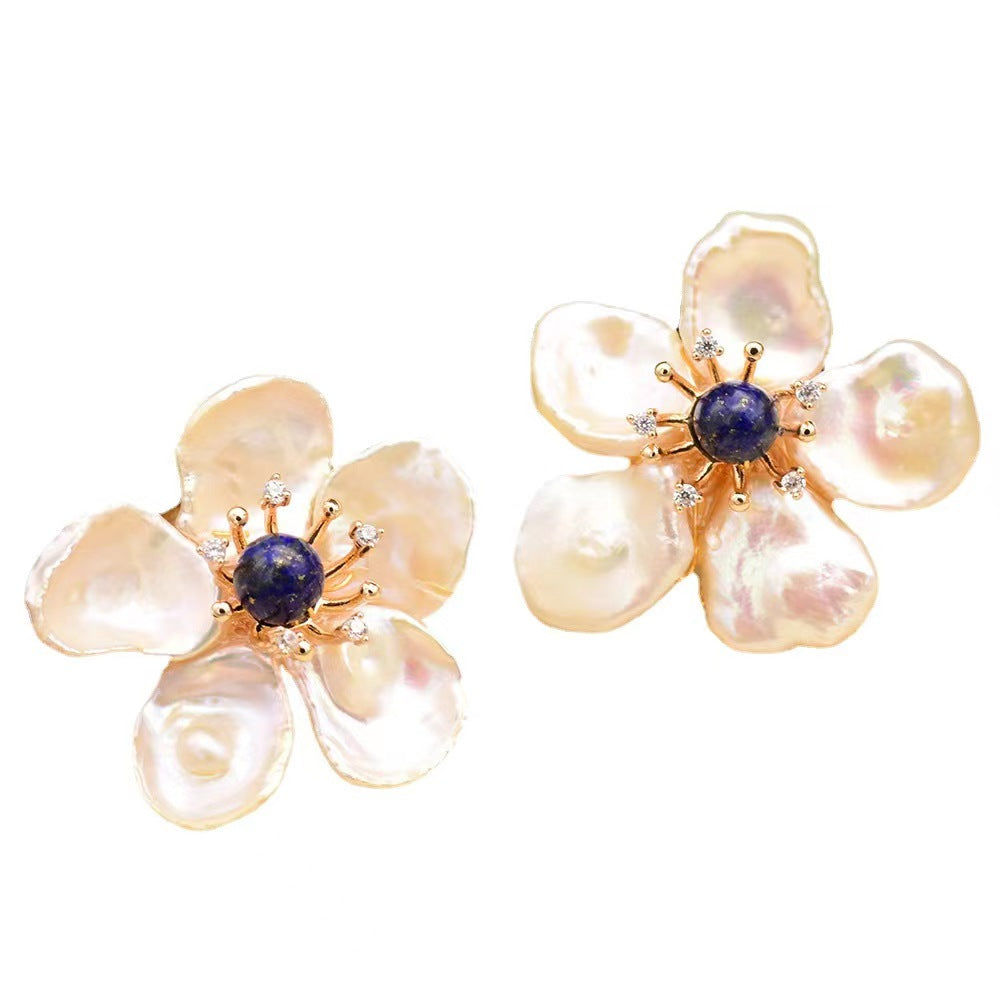 Genuine Freshwater Pearl Angel Flower Earrings