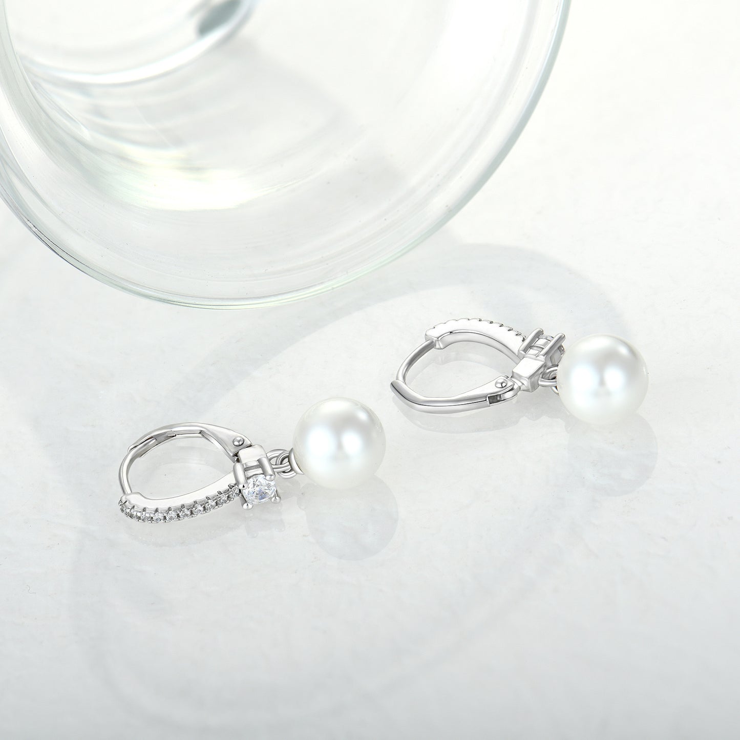 Genuine Freshwater Pearl Diamond Wisper Earrings