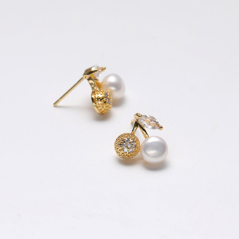 Genuine Freshwater Pearl Solid S925 Petrichor Earrings