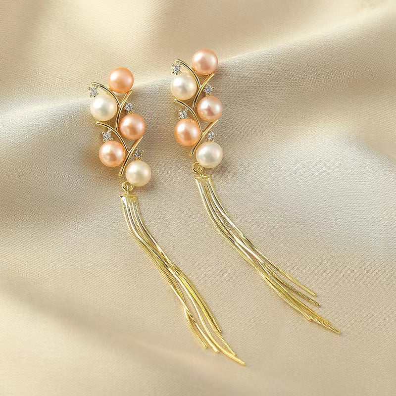 Genuine Freshwater Pearl Weaving Dream Earrings