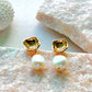 Genuine Freshwater Baroque Pearl Gold Flap Earrings