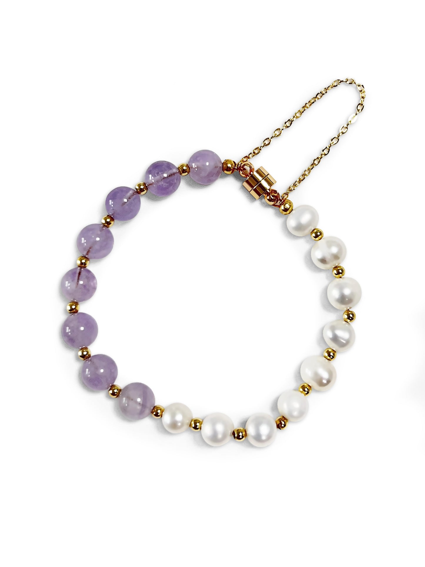 Amethyst & Freshwater Pearl Balance Bracelet